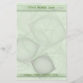 Verre Groene Geometrische Tegels Gepersonaliseerd Briefpapier (Voorkant)