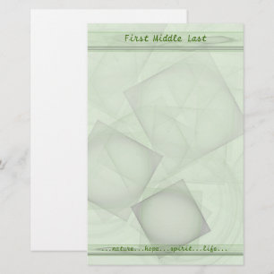 Verre Groene Geometrische Tegels Gepersonaliseerd Briefpapier