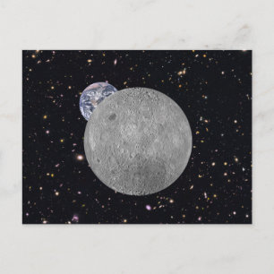 Verre kant van de Moon Earth Starry Sky Briefkaart