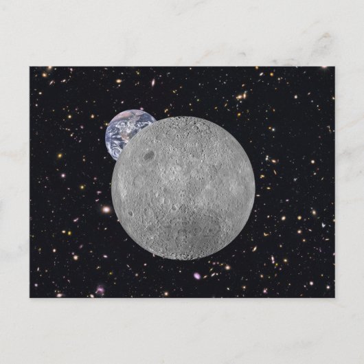 Verre kant van de Moon Earth Starry Sky Briefkaart (Voorkant)
