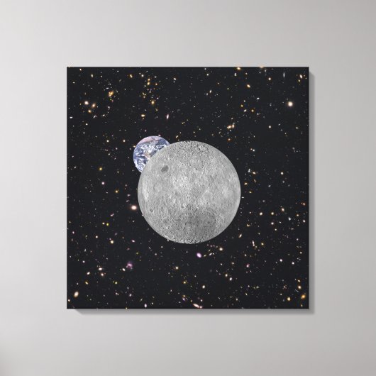 Verre kant van de Moon Earth Starry Sky Canvas Afdruk (Voorkant)