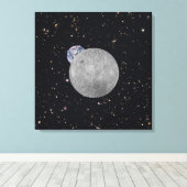 Verre kant van de Moon Earth Starry Sky Canvas Afdruk (Insitu (Houten vloer))
