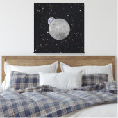 Verre kant van de Moon Earth Starry Sky Canvas Afdruk (Insitu (Slaapkamer))