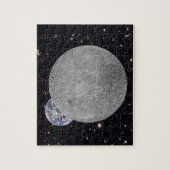 Verre kant van de Moon Earth Starry Sky Legpuzzel (Verticaal)