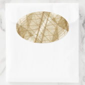 Verre leges van Cream Beige Lace Ovale Sticker (Tas)