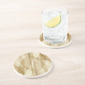 Verre leges van Cream Beige Lace Zandsteen Onderzetter (Zijkant)