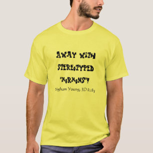 Verre met stereotype Mormons, Brigham Young T-shirt