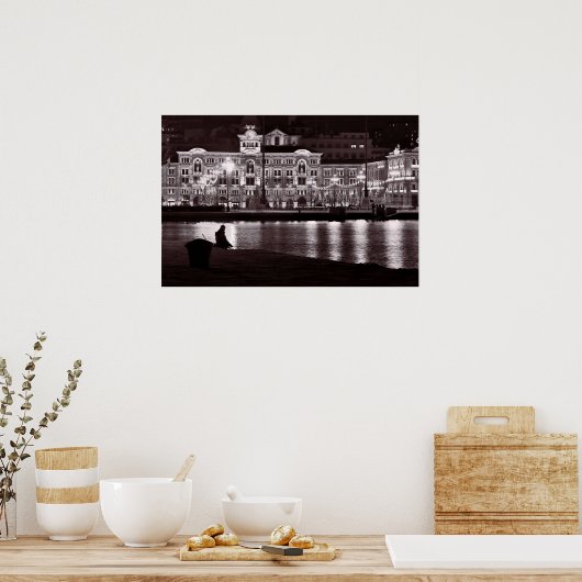 Verre nacht in de stad poster (Keuken)