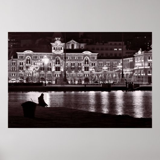 Verre nacht in de stad poster (Voorkant)