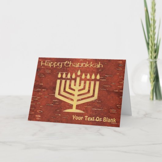 Verre Noord-Chanukkah - Inner Birch Bark Holiday C Feestdagen Kaart (Voorkant)