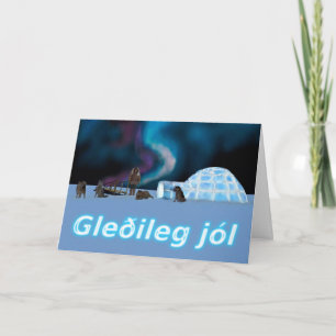 Verre Noordelijke Kerstmis - Gleðileg Jól Feestdagen Kaart