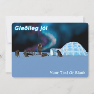 Verre Noordelijke Kerstmis - Gleðileg Jól Feestdagenkaart