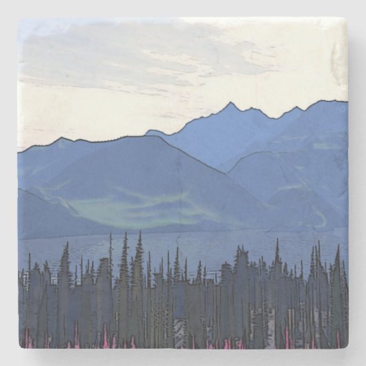 Verre Noordelijke zomer Stenen Onderzetter (Voorkant)