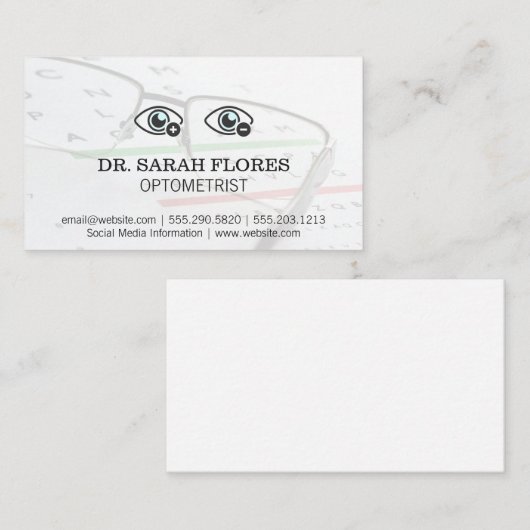 Verre ogen | oogonderzoek visitekaartje (Voorkant / Achterkant)