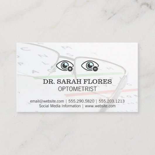 Verre ogen | oogonderzoek visitekaartje (Voorkant)