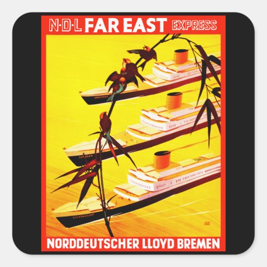 Verre Oosten Express Vierkante Sticker (Voorkant)