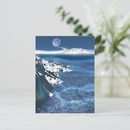 Verre planeet briefkaart (Staand voorkant)