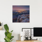 Verre Stadlichten - Impressionistische Pastelstijl Poster (Thuiskantoor)
