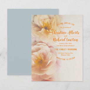 Verre trommels Bloemen Huwelijksuitnodiging Kaart