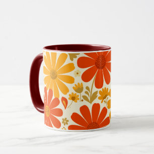 Verre Uit Cheerful Retro Madeliefjes Verbrand Oran Mok