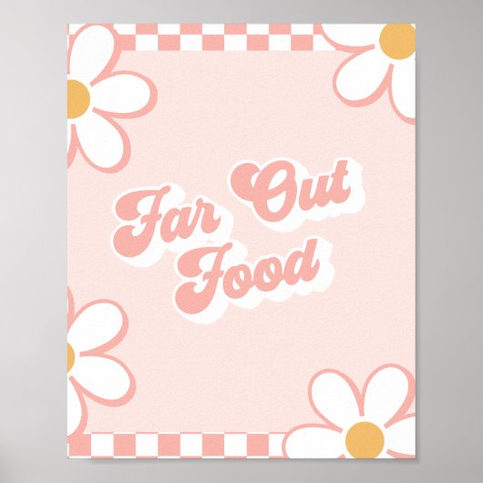 Verre Uit Eten Groovy Baby Shower Eetbord Poster (Voorkant)