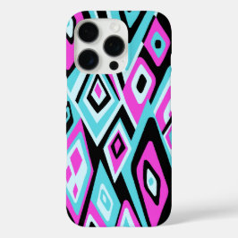 Verre uit Retro Abstracte Psychedelic Turquoise iPhone 16 Pro Hoesje