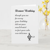 Verre Verjaardag - een grappig verjaardagsgedicht Kaart (Gele Bloem)