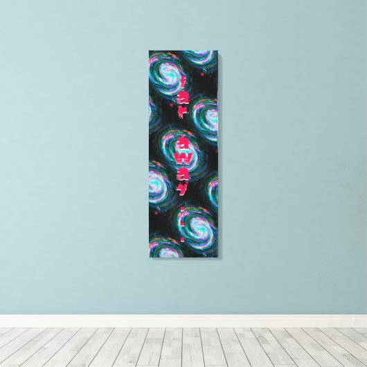 Verre weg Groene Spiraalsterassen in de ruimte Canvas Afdruk (Insitu (Houten vloer))