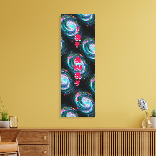 Verre weg Groene Spiraalsterassen in de ruimte Canvas Afdruk (Insitu (Woonkamer))