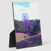 Verre weg Horse in een Paars veld Fotoplaat (Zijkant)