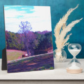 Verre weg Horse in een Paars veld Fotoplaat (Zijkant)