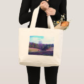 Verre weg Horse in een Paars veld Grote Tote Bag (Voorkant (product))