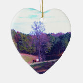 Verre weg Horse in een Paars veld Keramisch Ornament (Rechts)