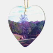 Verre weg Horse in een Paars veld Keramisch Ornament (Links)