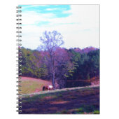 Verre weg Horse in een Paars veld Notitieboek (Voorkant)