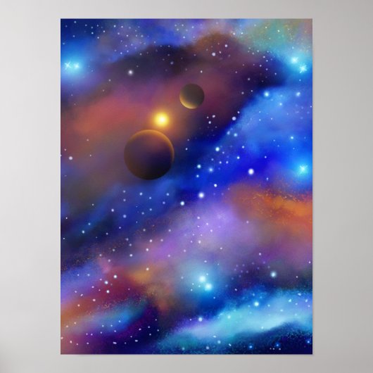 Verre weg in de ruimte poster (Voorkant)