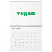 Verre witte en groene moderne typografie kalender (Mar 2026)