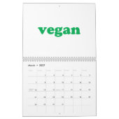 Verre witte en groene moderne typografie kalender (Mar 2027)