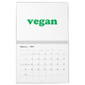 Verre witte en groene moderne typografie kalender (Feb 2027)