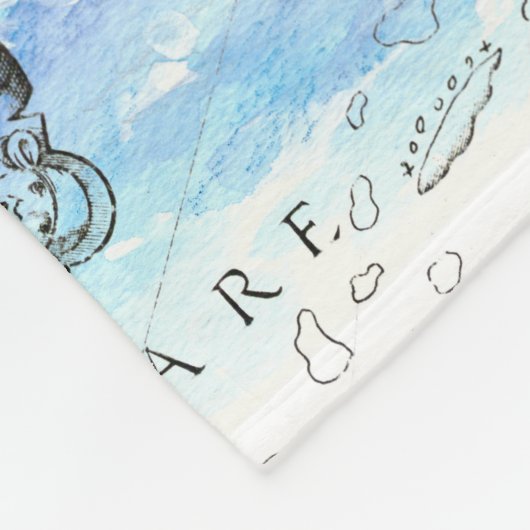 Verreikende orca Ancient Map Fleece Deken (Hoek)