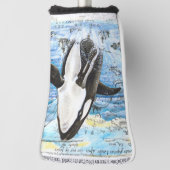 Verreikende orca Ancient Map Golfheadcover (Draai 90)