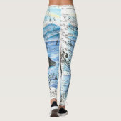 Verreikende orca Ancient Map Leggings (Achterkant)