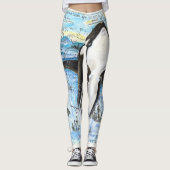 Verreikende orca Ancient Map Leggings (Voorkant)
