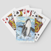 Verreikende orca Ancient Map Pokerkaarten (Achterkant)