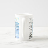 Verreikende orca Ancient Map Porselein Kop (Achterkant)