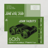  Verrekijker 60e Verjaardag Save the Date Aankondigingskaart (Voorkant / Achterkant)