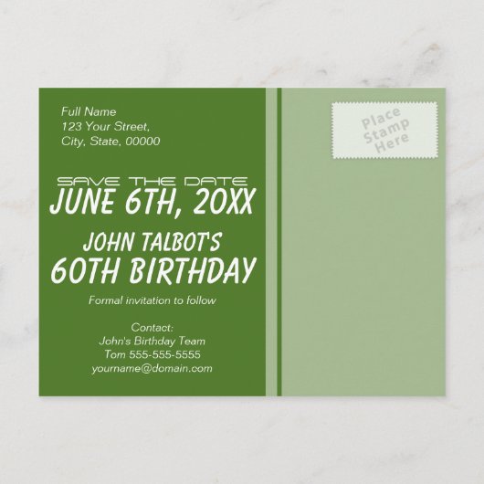  Verrekijker 60e Verjaardag Save the Date Aankondigingskaart (Achterkant)