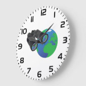 Verrekijker en aarde grote klok (Hoek)