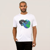 Verrekijker en aarde Mannen actief T-shirt (Voorkant volledig)