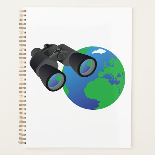 Verrekijker en aarde spiraal planner (Voorkant)